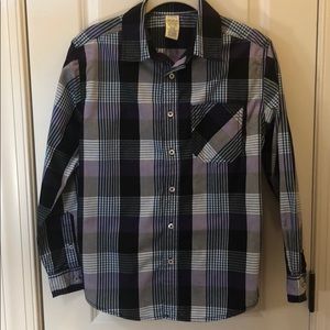 Purple and gray plaid boys XL(14-16)